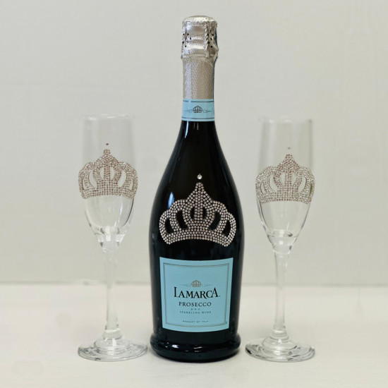 Personalized Flutes and La Marca Prosecco Gift Set Personalized Flutes and La Marca Prosecco Gift Set