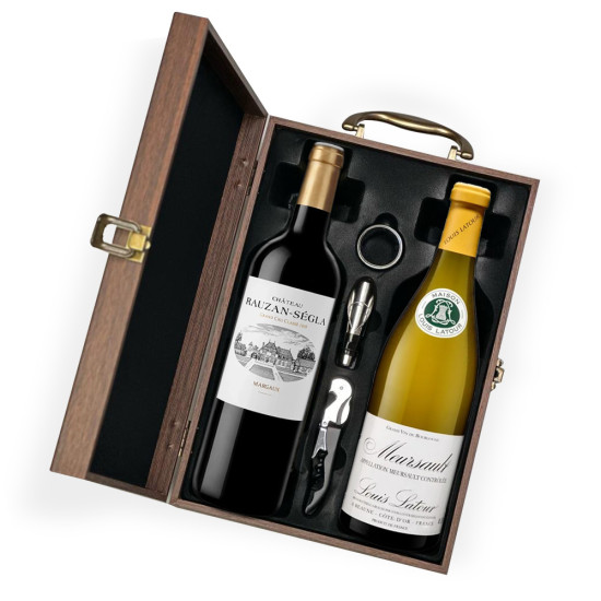 Chateau Rauzan Segla And Louis Latour Meursault Wine Wooden Gift Box Chateau Rauzan Segla And Louis Latour Meursault Wine Wooden Gift Box