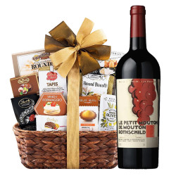 Le Petit Mouton de Mouton Rothschild Pauillac Red Wine with Bon Appetit Gourmet Gift Basket