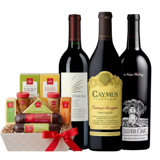 Customised Napa Valley Trio Wine Set & Cheese Basket Customised Napa Valley Trio Wine Set & Cheese Basket