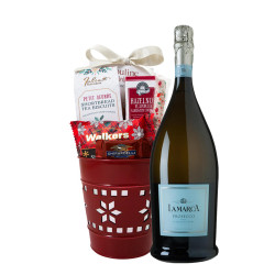 La Marca Prosecco with Metal Snowflake Basket La Marca Prosecco with Metal Snowflake Basket
