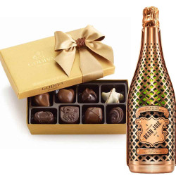 Beau Joie Champagne with Godiva Chocolates 8pc Box Beau Joie Champagne with Godiva Chocolates 8pc Box