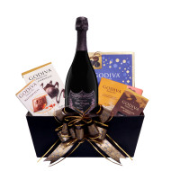 Dom Perignon Rose with Godiva Chocolate Basket Dom Perignon Rose with Godiva Chocolate Basket