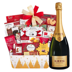 Krug Grande Cuvee and Godiva Holiday Gift Basket Krug Grande Cuvee and Godiva Holiday Gift Basket