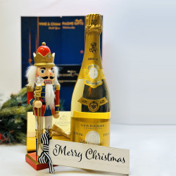 Christmas Gift Box with Louis Roederer Cristal Champagne and Godiva 8PC Christmas Gift Box with Louis Roederer Cristal Champagne and Godiva 8PC