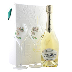 Perrier-Jouet Blanc de Blancs Champagne with Flute Glasses Gift Set Perrier-Jouet Blanc de Blancs Champagne with Flute Glasses Gift Set