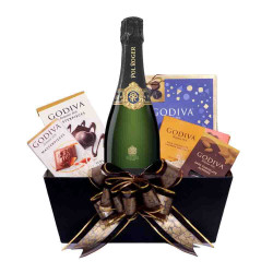Pol Roger Brut Vintage Champagne with Godiva Chocolate Gift Basket Pol Roger Brut Vintage Champagne with Godiva Chocolate Gift Basket