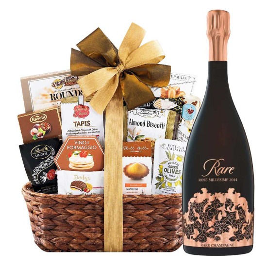 Rare Rose Millesime Champagne And Bon Appetit Gift Basket Rare Rose Millesime Champagne And Bon Appetit Gift Basket