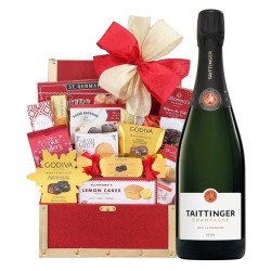 Taittinger Brut La Francaise & Golden Gift Basket Taittinger Brut La Francaise & Golden Gift Basket