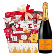 Veuve Clicquot Champagne Holiday Wishes Gift Basket