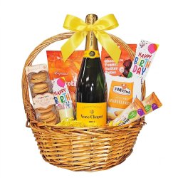 Veuve Clicquot Champagne with Birthday Gift Basket