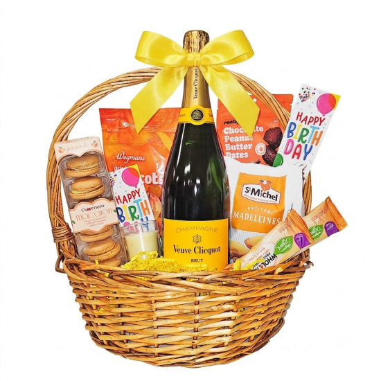 Veuve Clicquot Champagne with Birthday Gift Basket Veuve Clicquot Champagne with Birthday Gift Basket