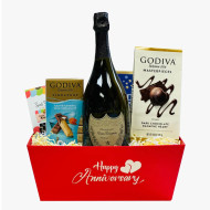 Dom Perignon Champagne Anniversary Gift Basket