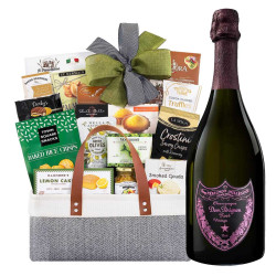 Dom Perignon Rose Vintage Brut and Gourmet Delight Gift Basket