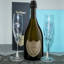 Tiffany Toasting Flutes & Dom Perignon Champagne Gift Set Tiffany Toasting Flutes & Dom Perignon Champagne Gift Set