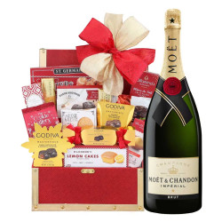 Moët & Chandon Imperial Brut Champagne And Golden Godiva Gift Basket