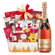 Moet and Chandon Nectar Imperial Rose & Assorted Godiva Chocolates Gift Basket Moet and Chandon Nectar Imperial Rose & Assorted Godiva Chocolates Gift Basket