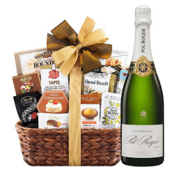 Pol Roger Brut Reserve Champagne with Bon Appetit Basket Pol Roger Brut Reserve Champagne with Bon Appetit Basket