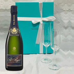 Pol Roger Sir Winston Churchill & Tiffany Flutes Set Pol Roger Sir Winston Churchill & Tiffany Flutes Set