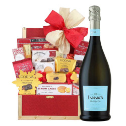 La Marca Prosecco And Golden Godiva Chocolate Gift Basket