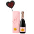 Veuve Clicquot Rose with Wood Pick Heart