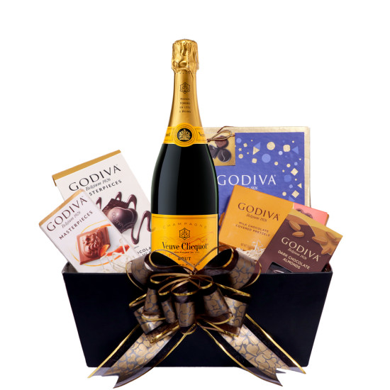 Veuve Clicquot Champagne and Godiva Chocolate Gift Basket Veuve Clicquot Champagne and Godiva Chocolate Gift Basket