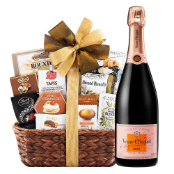 Veuve Clicquot Rose Champagne with Bon Appetit Gift Basket