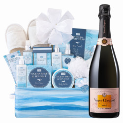 Veuve Clicquot Rose Brut Champagne And Spa Gift Basket