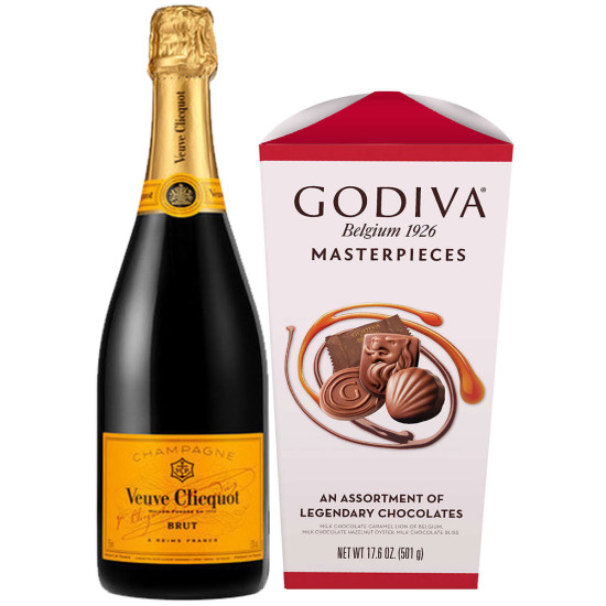 Veuve Clicquot Champagne and Godiva Chocolate Gift Basket Veuve Clicquot Champagne and Godiva Chocolate Gift Basket