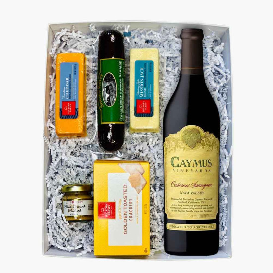 Caymus Wine and Hickory Cheese Gift Basket Caymus Wine and Hickory Cheese Gift Basket