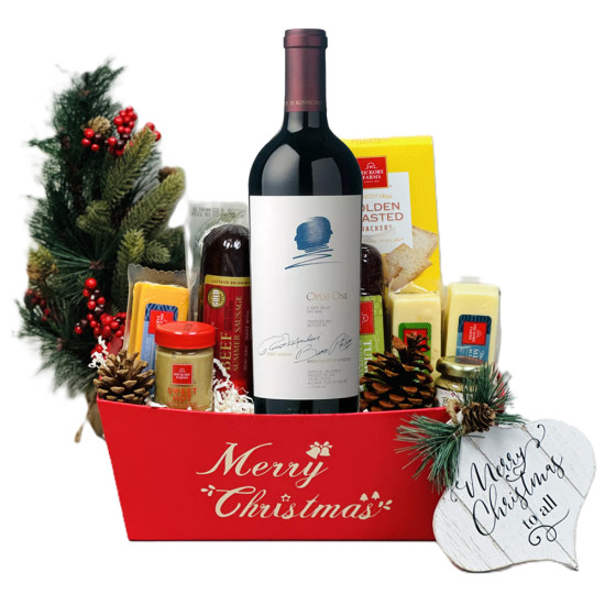 Opus One Napa Valley Christmas Wine Gift Basket