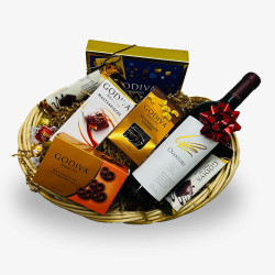 Overture Napa Valley Red Wine and Godiva Gift Basket Overture Napa Valley Red Wine and Godiva Gift Basket