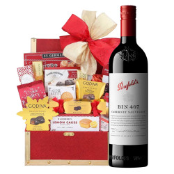Penfolds Bin 407 Cabernet Sauvignon And Golden Gift Basket Penfolds Bin 407 Cabernet Sauvignon And Golden Gift Basket