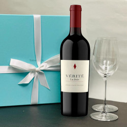 Verite Cabernet La Joie 2018 With Tiffany Red Wine Glasses Set Verite Cabernet La Joie 2018 With Tiffany Red Wine Glasses Set