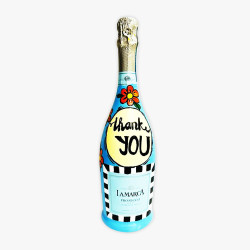 Hand-Painted Thank You La Marca Prosecco Bottle Hand-Painted Thank You La Marca Prosecco Bottle