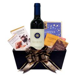 Tenuta San Guido Sassicaia Bolgheri Wine & Godiva Gift Basket Tenuta San Guido Sassicaia Bolgheri Wine & Godiva Gift Basket