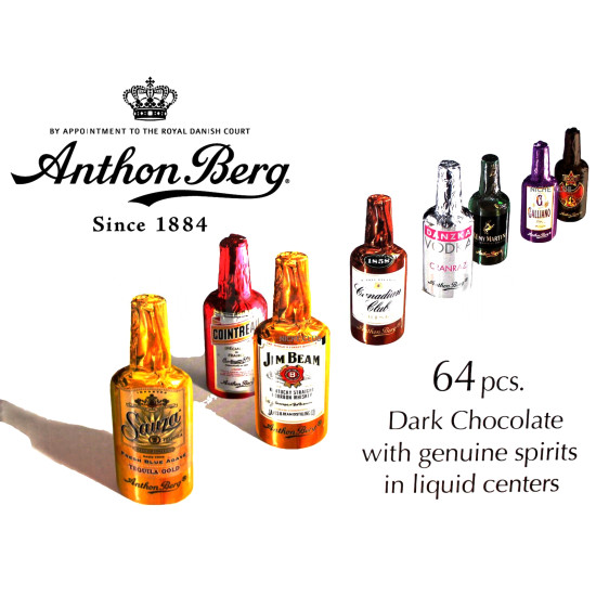 Anthon Berg Liquor Filled Chocolate Bottles 64-Piece Box Anthon Berg Liquor Filled Chocolate Bottles 64-Piece Box