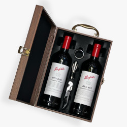 Penfolds Cabernet Sauvignon and Shiraz (Bin 407 & 389) Wine in Wooden Gift Box Penfolds Cabernet Sauvignon and Shiraz (Bin 407 & 389) Wine in Wooden Gift Box