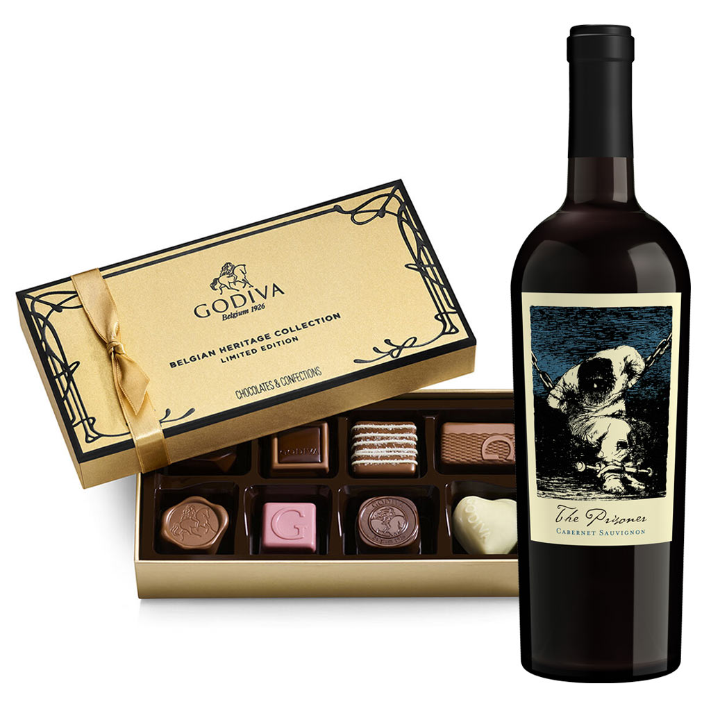 Prisoner Cabernet Sauvignon Wine & Godiva Chocolate Gift Box